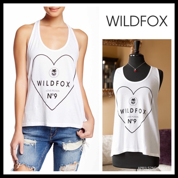 Wildfox Tops - WILDFOX WHITE TANK TOP LOVE POTION BOHO TEE